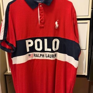 Ralph Lauren Red and Blue Polo Shirt